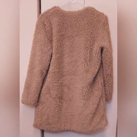 Democracy Teddy Coat Faux Fur Open Front Size Small Cozy Comfy Soft Lined - Picture 9 of 10